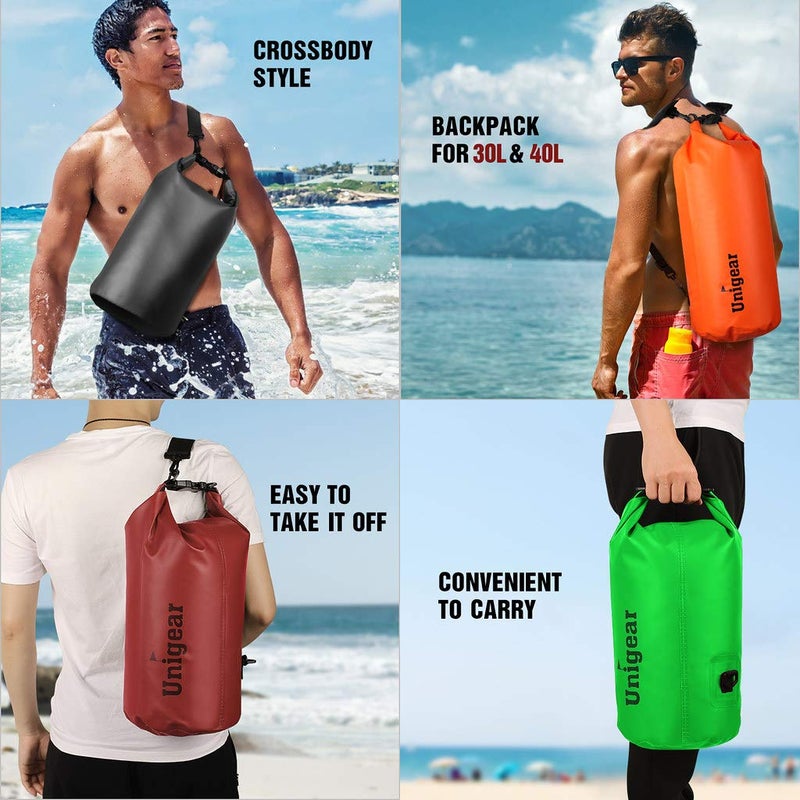 Unigear Dry Bag Waterproof, Floating and Lightweight Bags for Kayaking, Boating, Fishing, Swimming and Camping with Waterproof Phone Case (Green, 5L) - Image 3